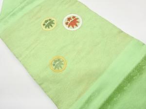 金彩丸に笹龍膽模様刺繍名古屋帯